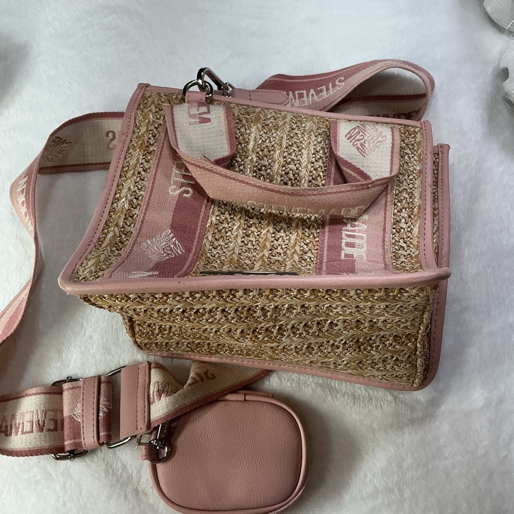 Steve Madden Pink and Tan Tote Bag - Picture 5 of 5